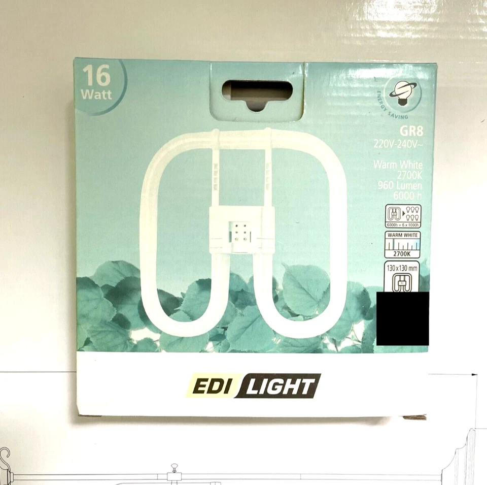 EDI LIGHT Röhre Brezel GR8 16W 16 Watt 2700K 130x130mm 10643 Neu - Bild 1 von 1