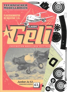 Kartonmodell Junkers Ju 52 1:33 Geli - Picture 1 of 2