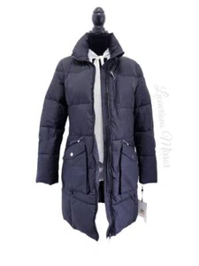 Chaqueta tampón DKNY para mujer S negra sólida nailon medio con cremallera completa bolsillos forrados nueva - Imagen 1 de 11