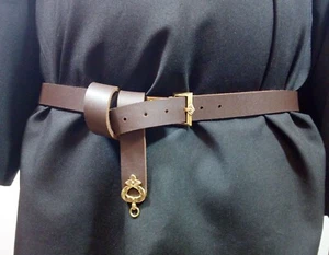 Mittelalter Gürtel, 14. Jahrhundert England Leder Taillengürtel, Ritter Gürtel Set - Bild 1 von 7