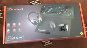 Black Web 4 In 1 Gaming Kit, includes Gaming Keyboard, Mouse, Mat and Headset - Picture 1 of 2