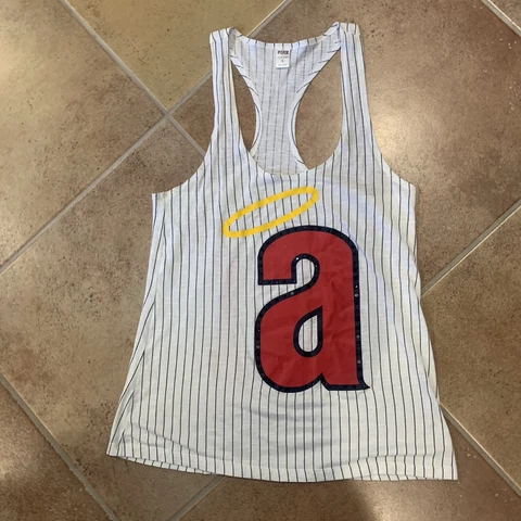 Victoria Secret Pink  MLB Anaheim Angels Old School logo   tank top Size Small Cover
