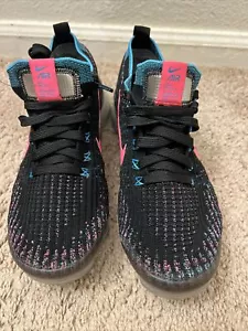 Nike Air Vapormax Flyknit 3 Black Hyper Pink Blue Womens Size 7,5 CZ7988-001 - Picture 1 of 8