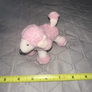 Muñeco de peluche pequeño caniche blanco rosa perro - Imagen 1 de 3