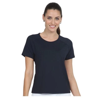 IBKUL Women's Solid Black Short Sleeve Crew Neck (85000-BLK) - Image 1 of 4
