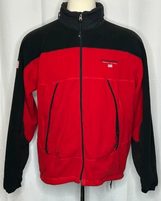 Chaqueta Polo Ralph Lauren Deportiva Para Hombre Talla Grande Cremallera Roja y Negra Foto 1 de 4
