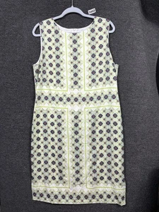St John Collection Dress Womens 10 Multicolor Silk Blend Sleeveless Sheath Print - Picture 1 of 8