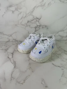Nike Air Force 1 Salpicaduras de Pintura - Blanco Zapatos Juveniles DJ2600-100 Niños Talla 3c - Imagen 1 de 7