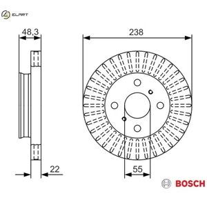 2x BRAKE DISC 0 986 479 A63 FOR2x BRAKE DISC 0 986 479 A63 FOR TOYOTA  43512 123 - Picture 1 of 9
