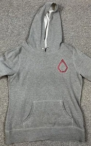Volcom Hoodie Womens Size L Grey Sweatshirt Pullover Lightweight - Picture 1 of 9