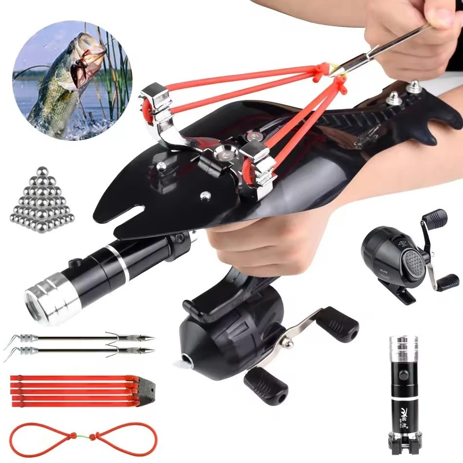 Hunting Fishing Slingshot Pro Laser Catapult Shooting Bow Archery Bowfishing Set - Image 1 of 4