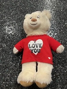 Build-A-Bear Workshop Plüsch Neu mit Etikett Teddybär mit "I Love You" Shirt - Bild 1 von 5