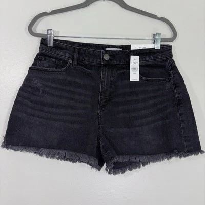 LOFT 'The Cut Off Short' Women’s Black Denim Shorts Frayed Stretch Size 28/6 NWT - Image 1 of 4