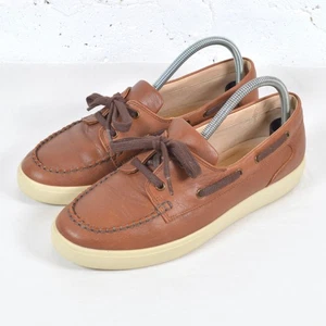 Hotter Drift Tan Brown Leather Boat Deck Shoes Loafers Moccasin UK 7 EU 41 - Picture 1 of 13