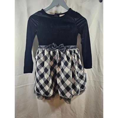 Vestido a Cuadros Cat & Jack Niña Negro, Blanco, Gris Forrado Lazo Trasero Cremallera Talla M 7/8 Nuevo con Etiquetas Foto 1 de 4