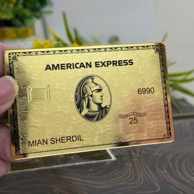 Amex Custom Glossy Gold Card Standard Chip Design - 2025 Novelty Design. - Image 1 of 4