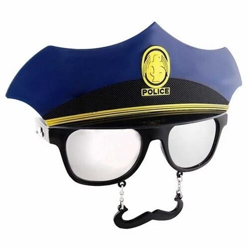 Tiburón Tanque Sun Staches Oficial de Policía Gafas de sol Disfraz Halloween Gafas Policía Foto 1 de 1