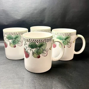 Set of 4 Studio Nova Garden Jubilee JK039 Stoneware Strawberry Mugs EUC - Picture 1 of 8