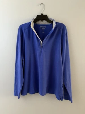 Coolibar 套衫女式 XL 蓝色 25 美分拉链 UPF 50+ 防晒索诺拉 — 第 1/4 张图片