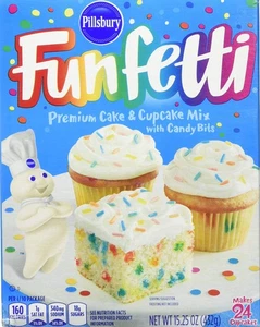 Pillsbury Funfetti Premium Cake & Cupcake Mix mit Candy Bits 432g Box - Bild 1 von 12