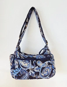 Vera Bradley Crossbody Quilted Cotton Purse Bag in Blue Paisley Print - Bild 1 von 18