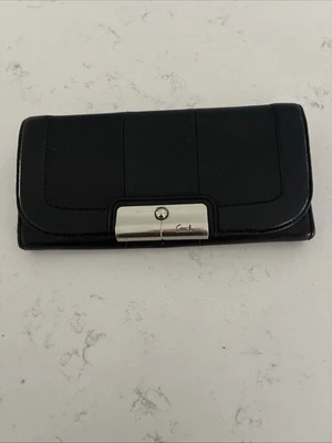 Coach Auténtico Bolso de Mano Negro Mujer Monedero/Cartera con Tarjeteros y Bolsillos Foto 1 de 4