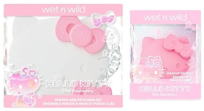 Wet n Wild Hello Kitty Mirror and Keychain Set & Makeup Sponge 50th Anniversary - Image 1 of 4