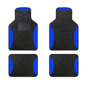 Universal 4pcs Set Fit Car Vinyl Heel Pad Carpet Floor Mats - Picture 1 of 6
