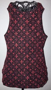 Onyx Nite Top Womens Small Red Sleeveless Glittered Casual Lightweight - Picture 1 of 4