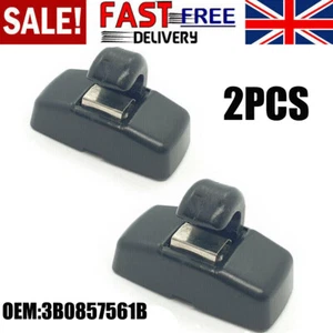 2X SUN VISOR HOOK CLIP BRACKET FOR VW GOLF CADDY PASSAT POLO AMAROK 3B0857561B - Picture 1 of 12