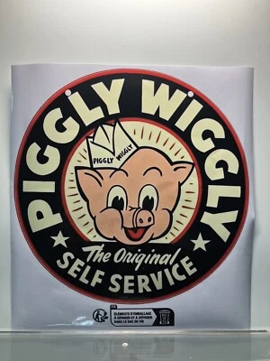 🐷PIGGLY WIGGLY: THE ORIGINAL SELF SERVICE STICKER- DECAL- GROCERY 8x9 INCH NEW - Image 1 of 4