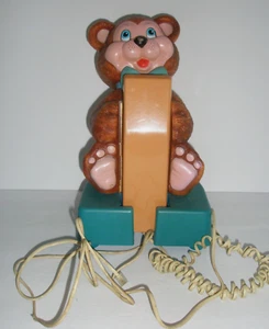 Teddy Bear Telephone Landline Carlton #7780 Pushbutton Tested Works Countrycore - Imagen 1 de 12