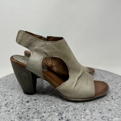 Miz Mooz 凉鞋 高跟鞋 女式 6.5 米歇尔皮革方跟 露跟 鞋 37 — 第 1/4 张图片