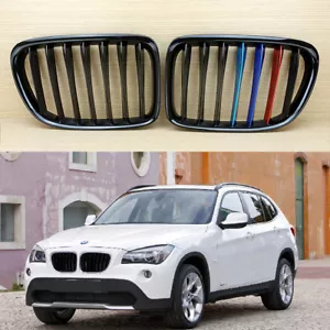 M-Color Metal Look Gloss Black Kidney Grille 2009-2014 Fit BMW X1 Series E84 ABS - Picture 1 of 4