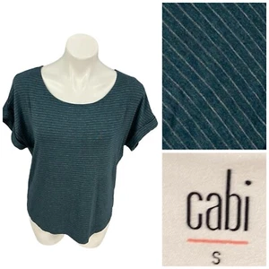 Cabi Groove Tee Striped Style 4008 Womens Small Blue Top Shirt Work Casual Knit - Picture 1 of 13