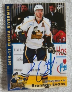 St. Louis Blues Brennan Evans signierte 10/11 Peoria Rivermen Karte Autogramm - Bild 1 von 1