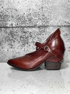 A.S.98. Pointed Toe Mary Jane Pump 37 Red - Picture 1 of 7