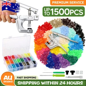 KAM Snap Buttons 1500PCS T5 Plastic Press Stud Cloth Pliers Machine Sewing Tools - Picture 1 of 15