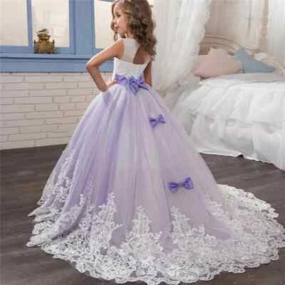 New Flower Long Prom Gowns Teenagers Dresses for Girl Children Party Kids Dress - Image 1 of 4