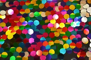 Tessuto Paillettes Paillettes Arcobaleno | Tessuto Paillettes Squame Pesce Multicolore | 52" | - Foto 1 di 2