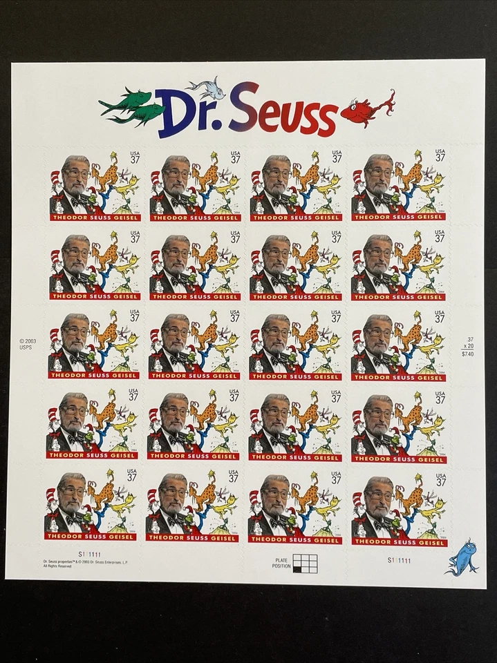 2004 sheet Theodor Seuss Geisel aka Dr. Seuss Sc# 3835 - Image 1 of 1