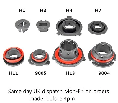  2pcs H1/H3/H4/H7/H11/ H13/9005/9004 LED Headlight Bulb holder Socket collars - Image 1 of 4