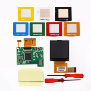 GameBoy Color GBC High light backlight LCD Kits+Luminous Fonts Glass Screen Lens - Picture 1 of 13