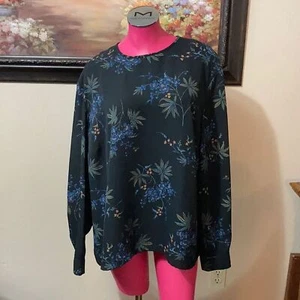 Pendleton Blusa Forrada Negra Manga Larga Camisa Flores Floral Mujer Talla Grande 24W - Imagen 1 de 11