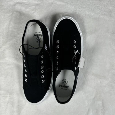 Zapatos sin cordones de lona Hurley Chloe para mujer de moda (negros) talla 6,5 Foto 1 de 4