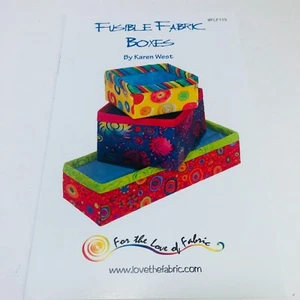 "FUSIBLE FABRIC BOXES" NO-SEW PATTERN by Karen West FLF115 Five Sizes  - Picture 1 of 6