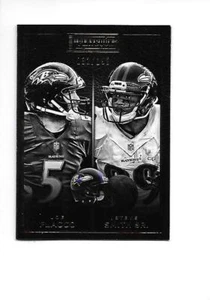 2015 PANINI PLAYBOOK Gold JOE FLACCO & STEVE SMITH SR. (Ravens) #/199 - Picture 1 of 2