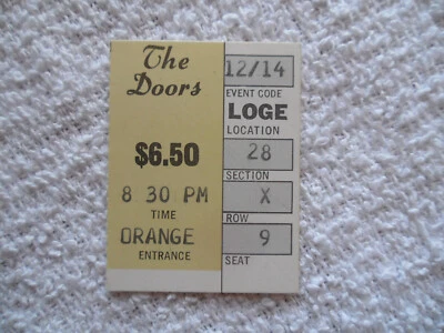 THE DOORS Original__1968__CONCERT TICKET STUB__Los Angeles Forum__NM- - Image 1 of 4