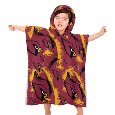 Arizona Cardinals Children's Bath Towel with Hood Travel Holiday Bath Towel Cover