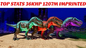 ARK Survival Ascended PvE PC/XBOX/PS5 Top Stats 36kHp 1207m Imprinted Rex Army - Picture 1 of 15
